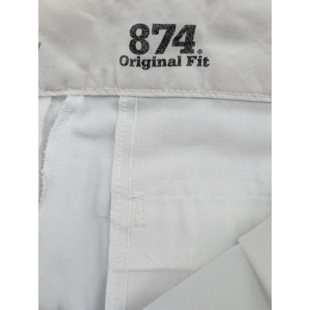 Dickies Original 874 Work Pants Mens 29 X 30 White Pockets Straight Leg Zip Fly